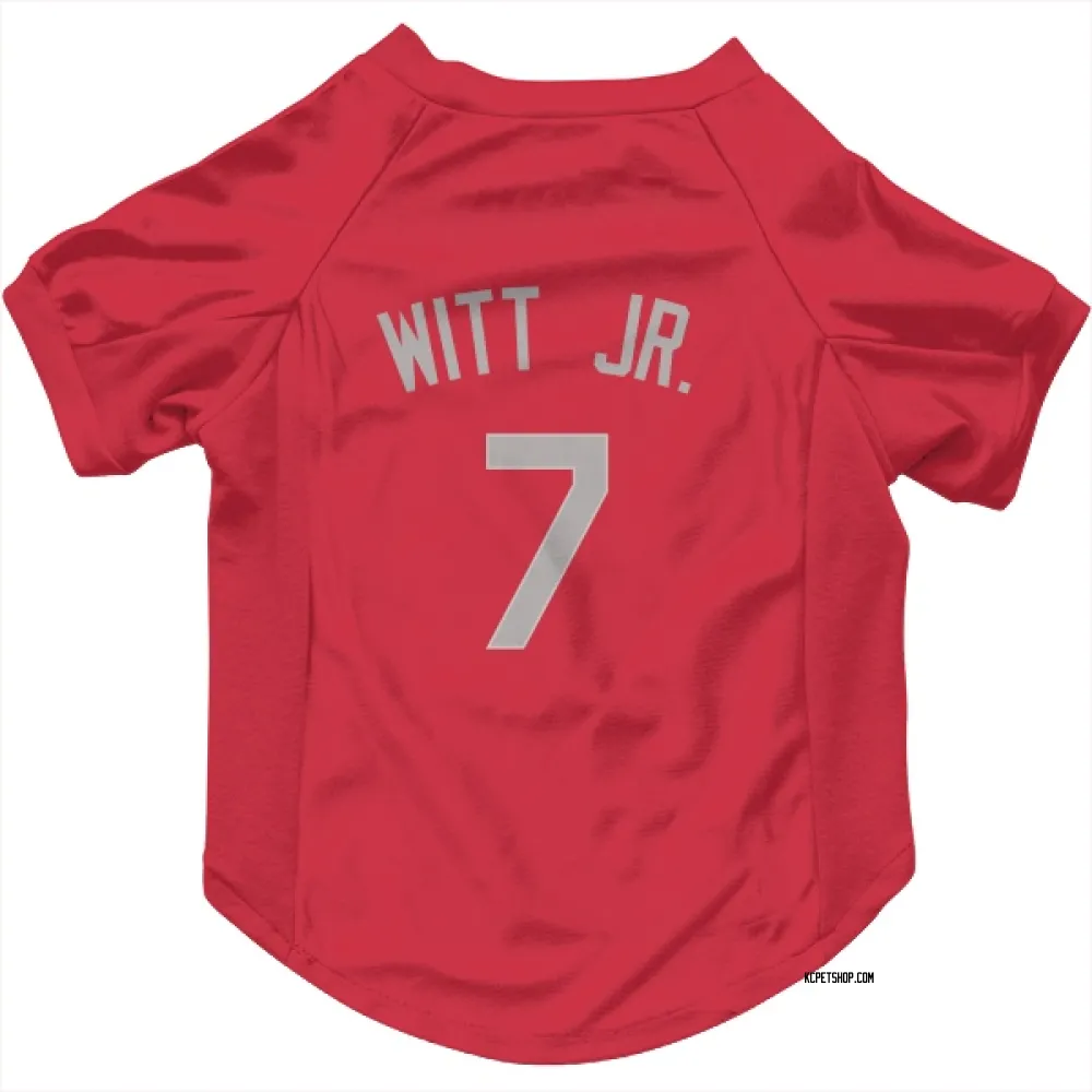 Kansas City Royals Bobby Witt Jr. Red Gray Pet Jersey for Dog & Cat