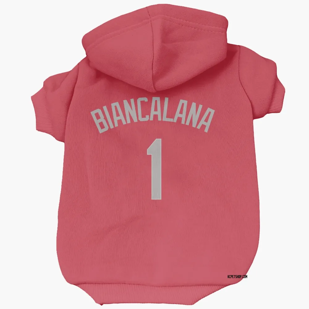 Kansas City Royals Buddy Biancalana Red Gray Pet Hoodie for Dog & Cat