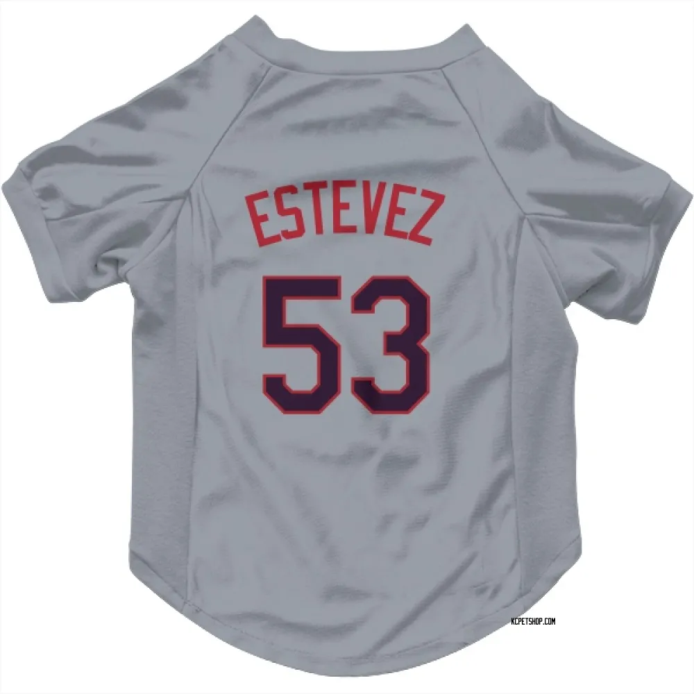Kansas City Royals Carlos Estevez Gray Pet Jersey for Dog & Cat