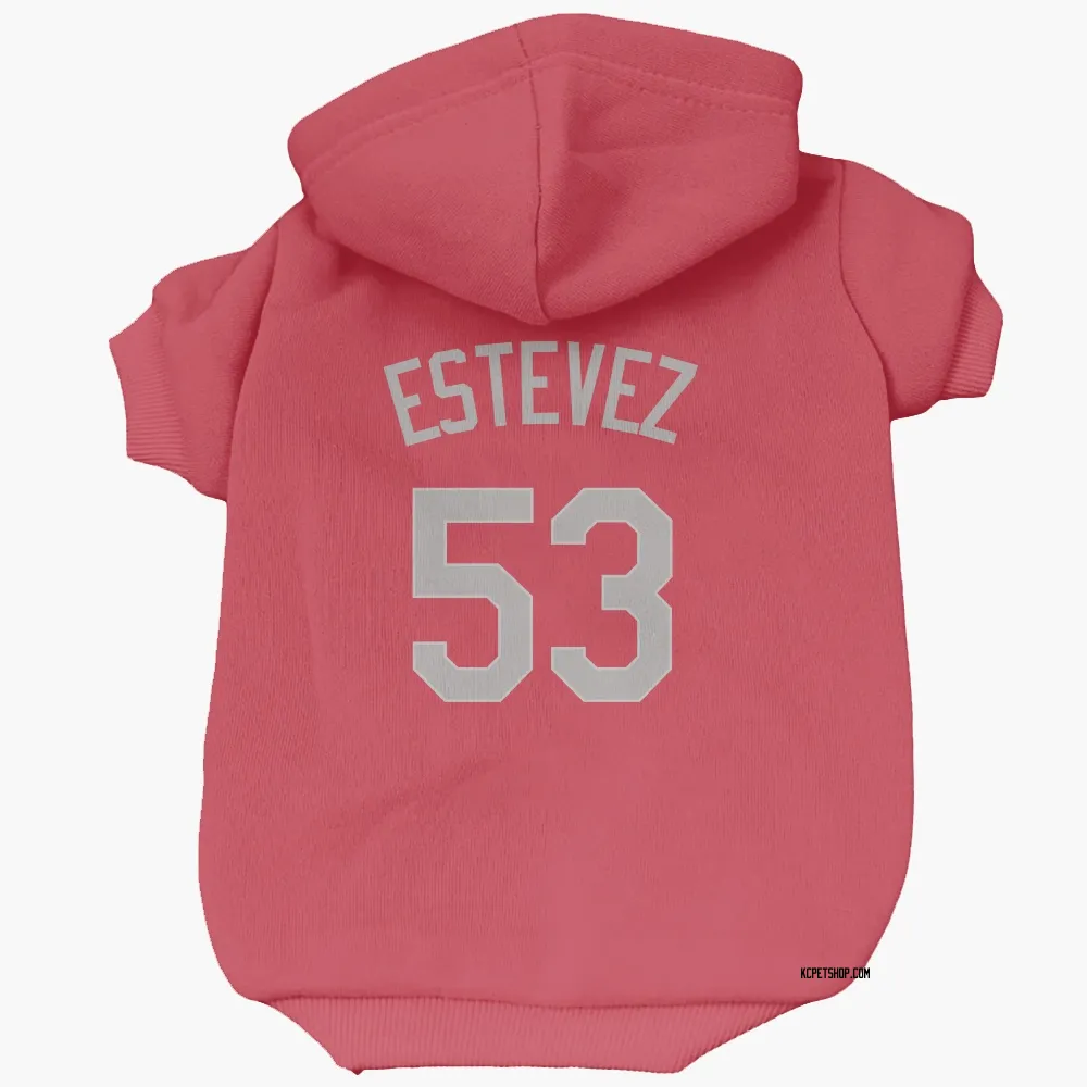 Kansas City Royals Carlos Estevez Red Gray Pet Hoodie for Dog & Cat