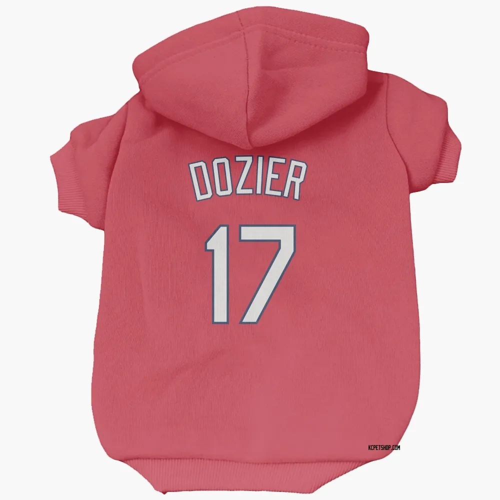 Kansas City Royals Hunter Dozier Red Gray Pet Hoodie for Dog & Cat