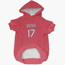 Kansas City Royals Hunter Dozier Red Gray Pet Hoodie for Dog & Cat