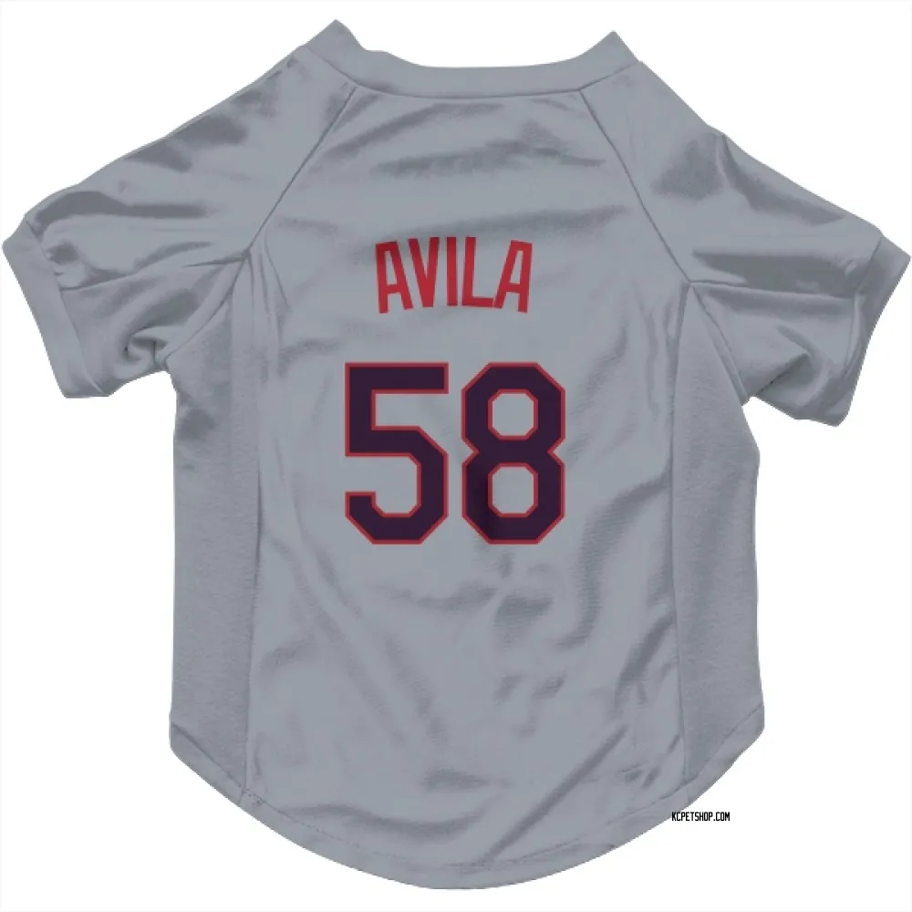 Kansas City Royals Luinder Avila Gray Pet Jersey for Dog & Cat