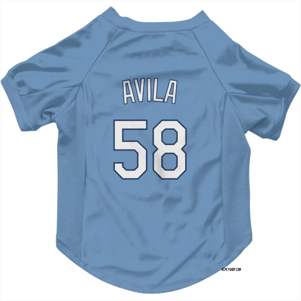 Kansas City Royals Luinder Avila Light Blue Pet Jersey for Dog & Cat