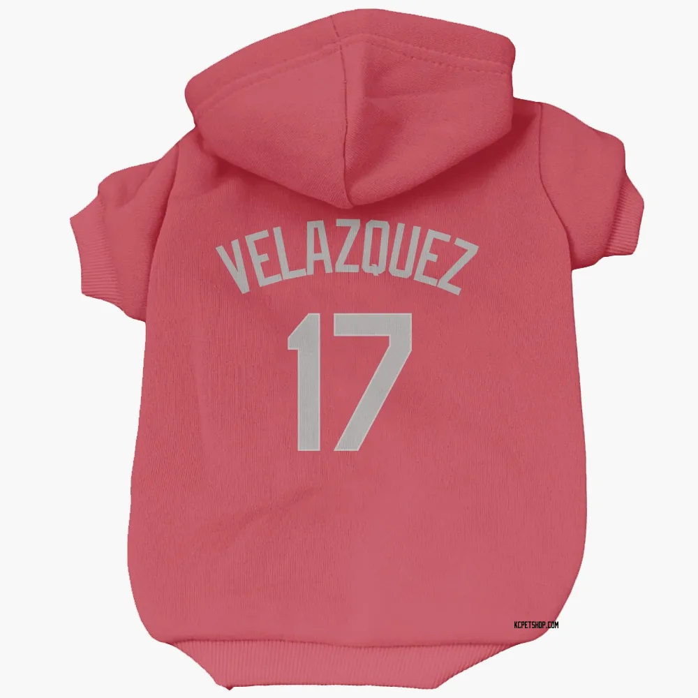 Kansas City Royals Nelson Velazquez Red Gray Pet Hoodie for Dog & Cat