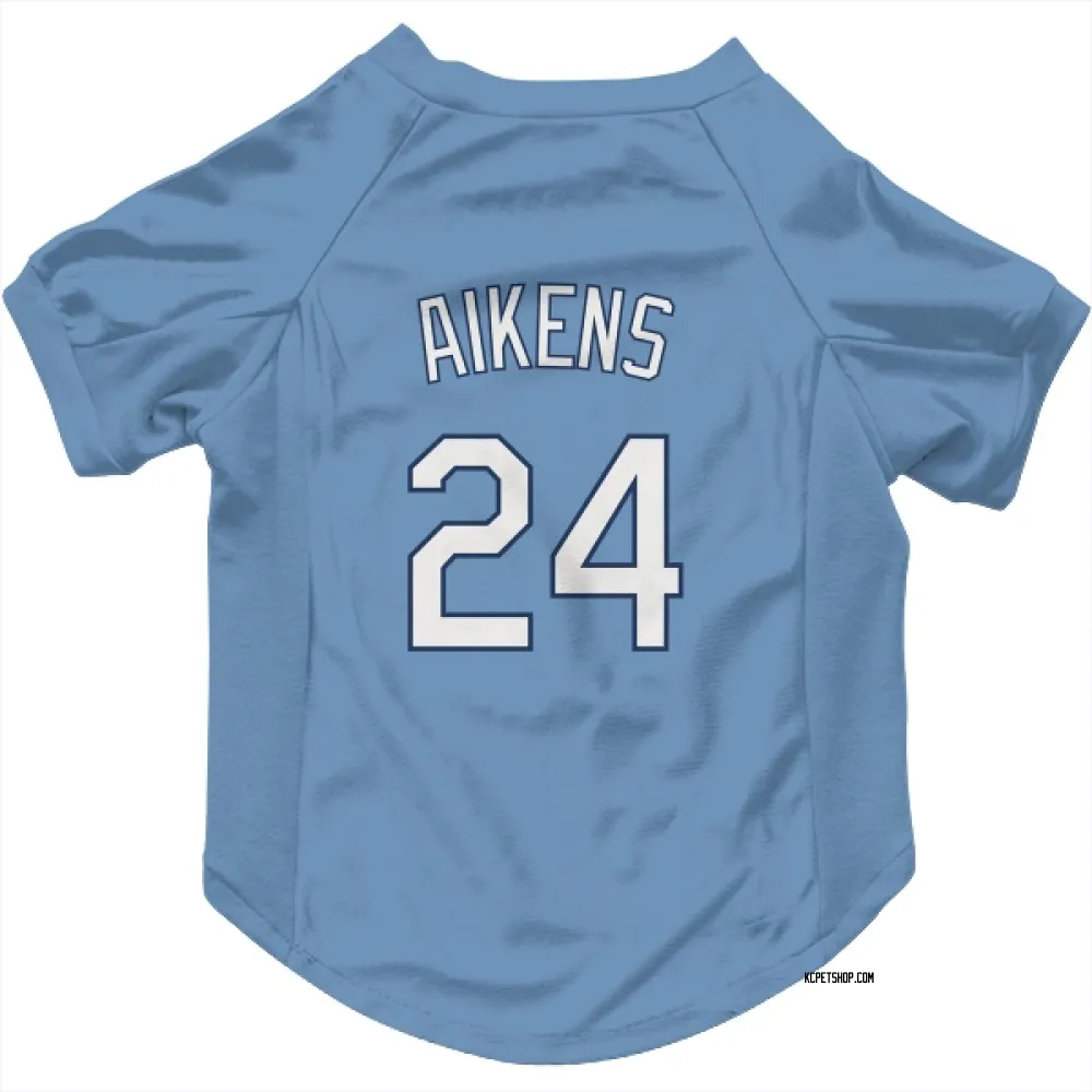 Kansas City Royals Willie Aikens Light Blue Pet Jersey for Dog & Cat